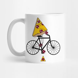 Pizza rides a bicycle Mug